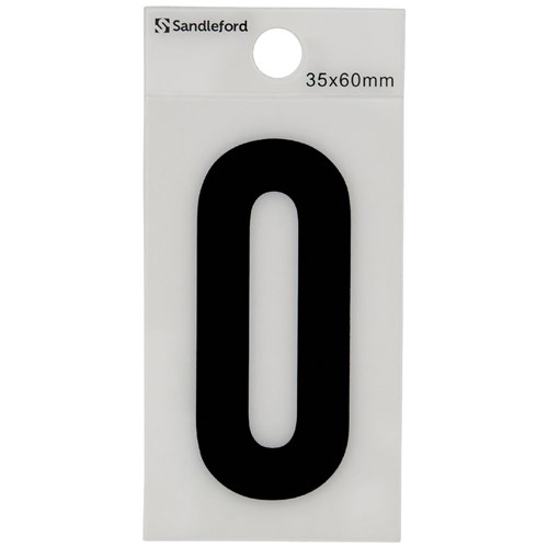 SANDLEFORD SELF ADHESIVE NUMBER H60mm - No.0